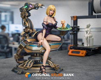Futuristic Female Android – Realistic Humanoid Robot STL – Sci-Fi 3D Print Model