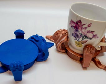 3D Printed Lazy Cat Coaster – Desk Decor