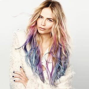 Colorful Clip in Hair Extensions, Ombre Streaks, Temporary Hair Pieces