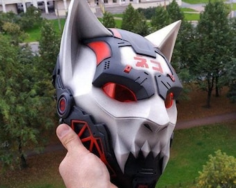 Halloween Cat Mask STL File - Detailed 3D Printable Model for Costume