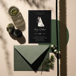 Modèle de carte d’invitation de mariage moderne et aesthetic à imprimer / Instant download or printable modern wedding invitation