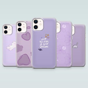 Custodia per telefono viola, carina e minimalista, lilla, per iPhone 16Pro, 15, 14, 13, 12, 11, Samsung S25, S24, S23, S22, A16, A35, A55, Pixel 9Pro, 8