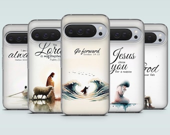 Cover per telefono cristiana con versetti biblici di Dio per Google Pixel 11, 10Pro, 9Pro, 9A, 9, 8Pro, 7, 6, Samsung S25, S24, A56, A36, A16, iPhone 18Pro