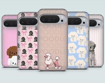 Poodle Phone Case Fluffy Kawaii Dog Cover for Google Pixel 10, 10Pro, 9Pro XL, 8A, 8Pro, 7A, 7, 6A, Samsung S26, S25, S24, A17, iPhone 17