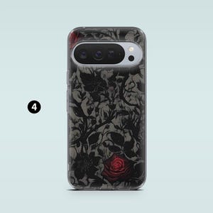 Gothic Phone Case Dark Academia Skulls Cover for Google Pixel 10, 10Pro XL, 9 8A, 7Pro, Samsung S25, S24, S23, A16, A55, A35, iPhone 17, 16 4