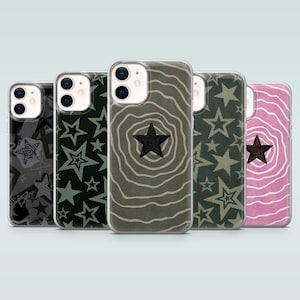 Grunge Star Phone Case Y2K Gothic Stars Cover for iPhone 17, 16e, 15, 14, 13, 12, 11, Samsung S25, S24, S23FE, S22, A16, A25, A55, Pixel 10