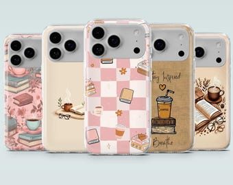 Book themed Phone Case Bookish Cover for iPhone 17Pro, 16e, 15, 14, 13, 12, Samsung S26, S25, S24Fe, A17, A16, A56, A36, Pixel 10Pro, 9A