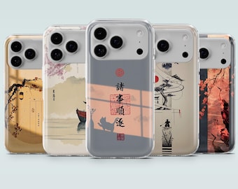 Japanese Phone Case Asian Japan Symbols Cover for iPhone 17Pro, 16, 15, 14, 13, 12, Samsung S26, S25, S24, S23, A17, A56, A36, Pixel 10, 9