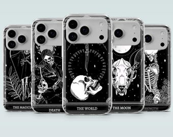 Tarot Card Phone Case Dark Goth Cover for iPhone 17Pro, 16e, 15, 14, 13, 12, Samsung S25, S24, S23, A17, A16, A56, A36, Pixel 10, 10Pro, 9A