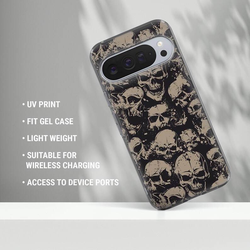 Gothic Phone Case Dark Academia Skulls Cover for Google Pixel 10, 10Pro XL, 9 8A, 7Pro, Samsung S25, S24, S23, A16, A55, A35, iPhone 17, 16 image 7