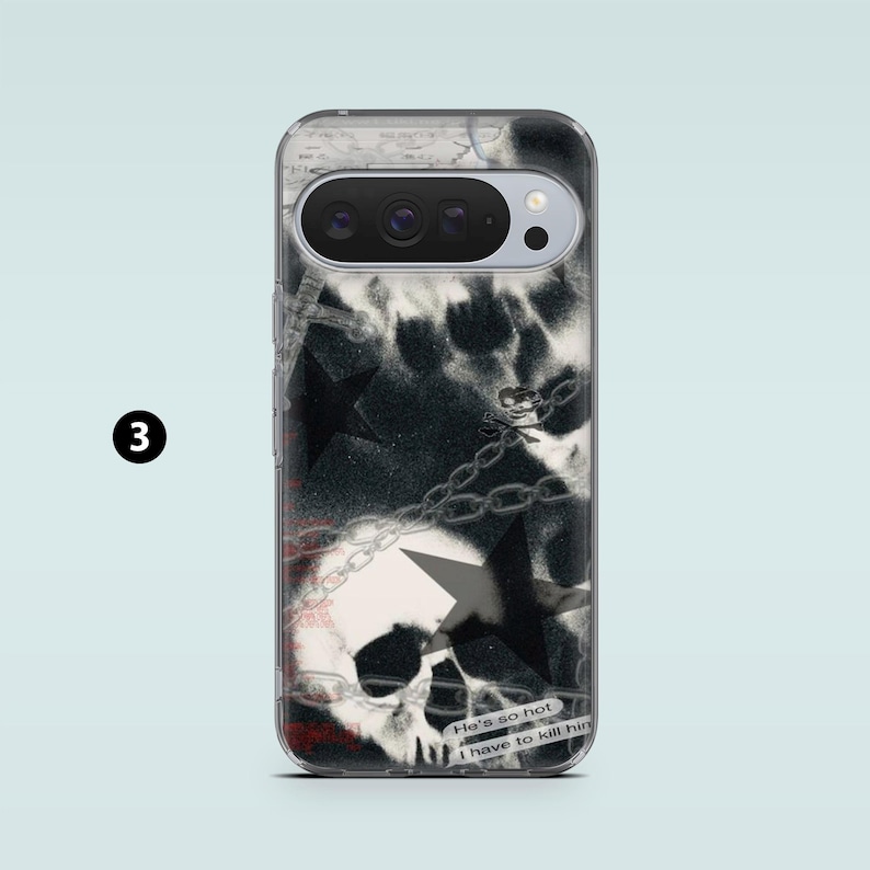Gothic Phone Case Dark Academia Skulls Cover for Google Pixel 10, 10Pro XL, 9 8A, 7Pro, Samsung S25, S24, S23, A16, A55, A35, iPhone 17, 16 3