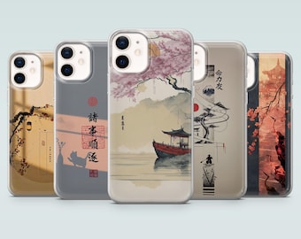 Japan Aesthetic Phone Case Asian Art Japanese Cover for iPhone 17Pro, 16, 15, 14, 13, 12, Samsung S25, S24, S23, S22, A16, A55, Pixel 10, 9
