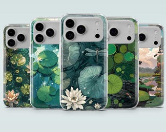 Lily Pad Phone Case Water Garden Lotus Art Cover for iPhone 17, 16e, 15, 14, 13, 12, Samsung S26, S25, S24, A17, A16, A56, A36, Pixel 10, 9A