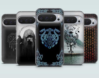 Viking Runes Phone Case Symbols Mythology Cover for Google Pixel 10Pro XL, 9A, 8A, 7Pro, 6, Samsung S25, S24, A16, A55, A35, iPhone 17, 16e