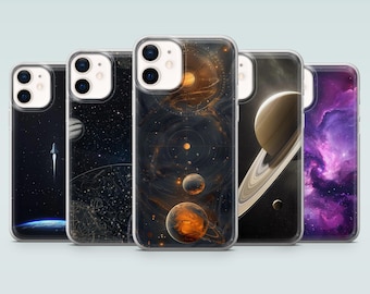 Space Phone Case HD Celestial Saturn Cover for iPhone 17, 16e, 15, 14, 13, 12, Samsung S25, S24, S23, S22, A16, A35, A55, Pixel 10Pro, 9A, 8