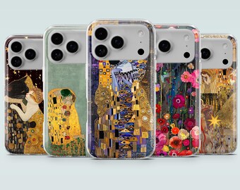 Gustav Klimt Phone Case Vibrant Painting Cover for iPhone 18Pro, 17, 16e, 15, 14, 13, Samsung S26, S25, S24, S23, A16, A56, A36, Pixel 11Pro