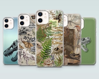 Funda de dinosaurio con esqueleto fósil de T-Rex para iPhone 17Pro, 16, 15, 14, 13, 12, Samsung S25, S24, S23, A16, A35, A55, Pixel 10, 9A, 8