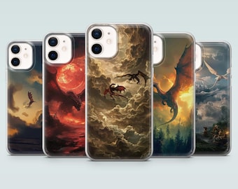 Dragon art Phone Case Fantasy Creatures Cover for iPhone 17Pro, 16e, 15, 14, 13, 12, Samsung S25, S24, S23, S22, A16, A56, A36, Pixel 10Pro