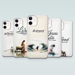 Bible verse Phone Case Jesus Scripture Cover for iPhone 17Air, 16e, 15, 14, 13, 12,Samsung S25, S24, S23, S22, A16, A35, A55, Pixel 10, 9A