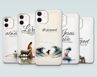 Capa para celular com versículo bíblico e versículo de Jesus para iPhone 17 Air, 16e, 15, 14, 13, 12, Samsung S25, S24, S23, S22, A16, A35, A55, Pixel 10, 9A