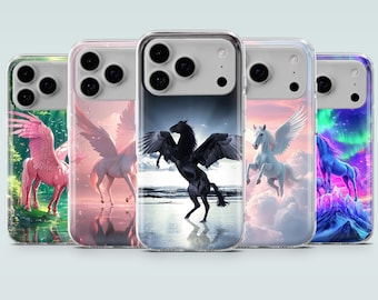 Unicorn Phone Case Mythical Pegasus Cover for iPhone 17Pro, 16e, 15, 14, 13, 12, Samsung S26, S25, S24, A17, A16, A56, A36, Pixel 10, 9Pro