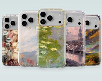 Oil Painting Phone Case Watercolor aesthetic Cover for iPhone 18Pro, 17, 16, 15, 14, 13, Samsung S25, S24, S23, A17, A16, A56, A36, Pixel 10