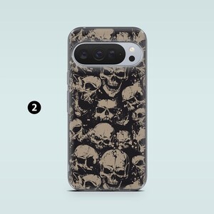 Gothic Phone Case Dark Academia Skulls Cover for Google Pixel 10, 10Pro XL, 9 8A, 7Pro, Samsung S25, S24, S23, A16, A55, A35, iPhone 17, 16 2