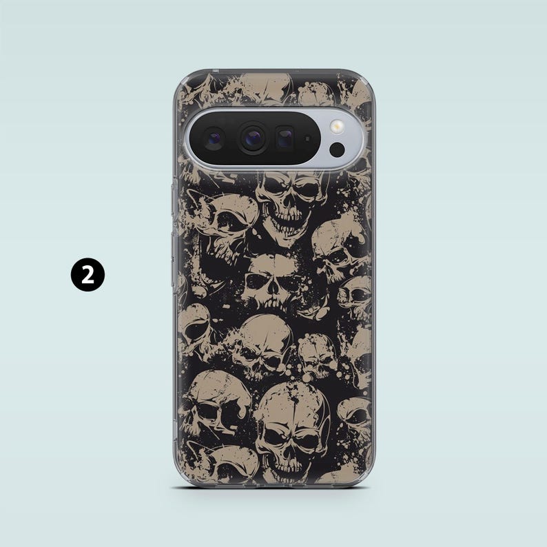 Gothic Phone Case Dark Academia Skulls Cover for Google Pixel 10, 10Pro XL, 9 8A, 7Pro, Samsung S25, S24, S23, A16, A55, A35, iPhone 17, 16 2