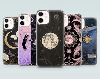 Witchy Phone Case Witch Moon Phase Cover for iPhone 18Pro, 17, 16e, 15, 14, 13, Samsung S26, S25, S24, A17, A16, A56, A36, Pixel 11Pro, 10