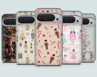 Nutcracker Phone Case Christmas Print Cover for Google Pixel 10, 10Pro, 9Pro, 9A, 9, 8Pro, 7A, 6, Samsung S26, A16, A56, iPhone 17, 16Pro