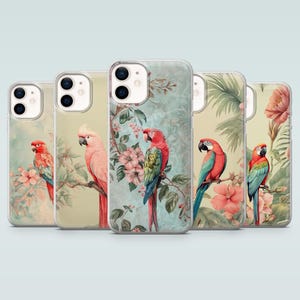 Parrot Phone Case Cute Bird Cockatoo Cover for iPhone 17, 16, 15, 14, 13, 12, Samsung S25, S24, S23, S22, A16, A35, A55, Pixel 10Pro, 9A, 8