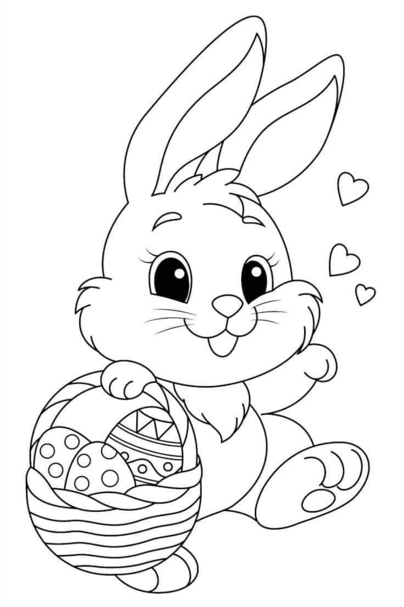 19 Page Easter Coloring Book for Kids | Printable Digital Download ...
