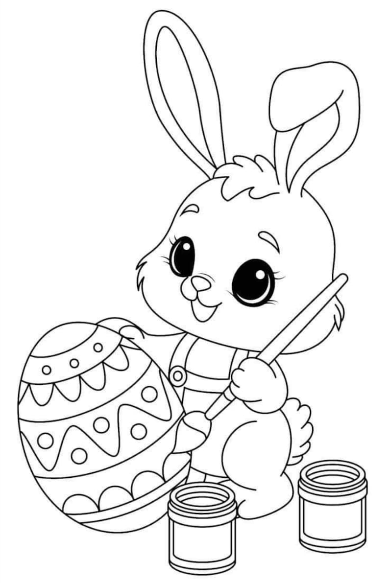 19 Page Easter Coloring Book for Kids | Printable Digital Download - Etsy