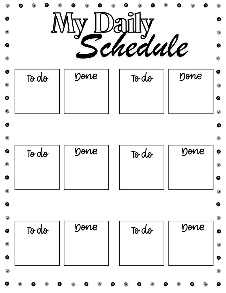 Printable Daily Routine Checklist for Kids. Kids Chore Chart Morning ...