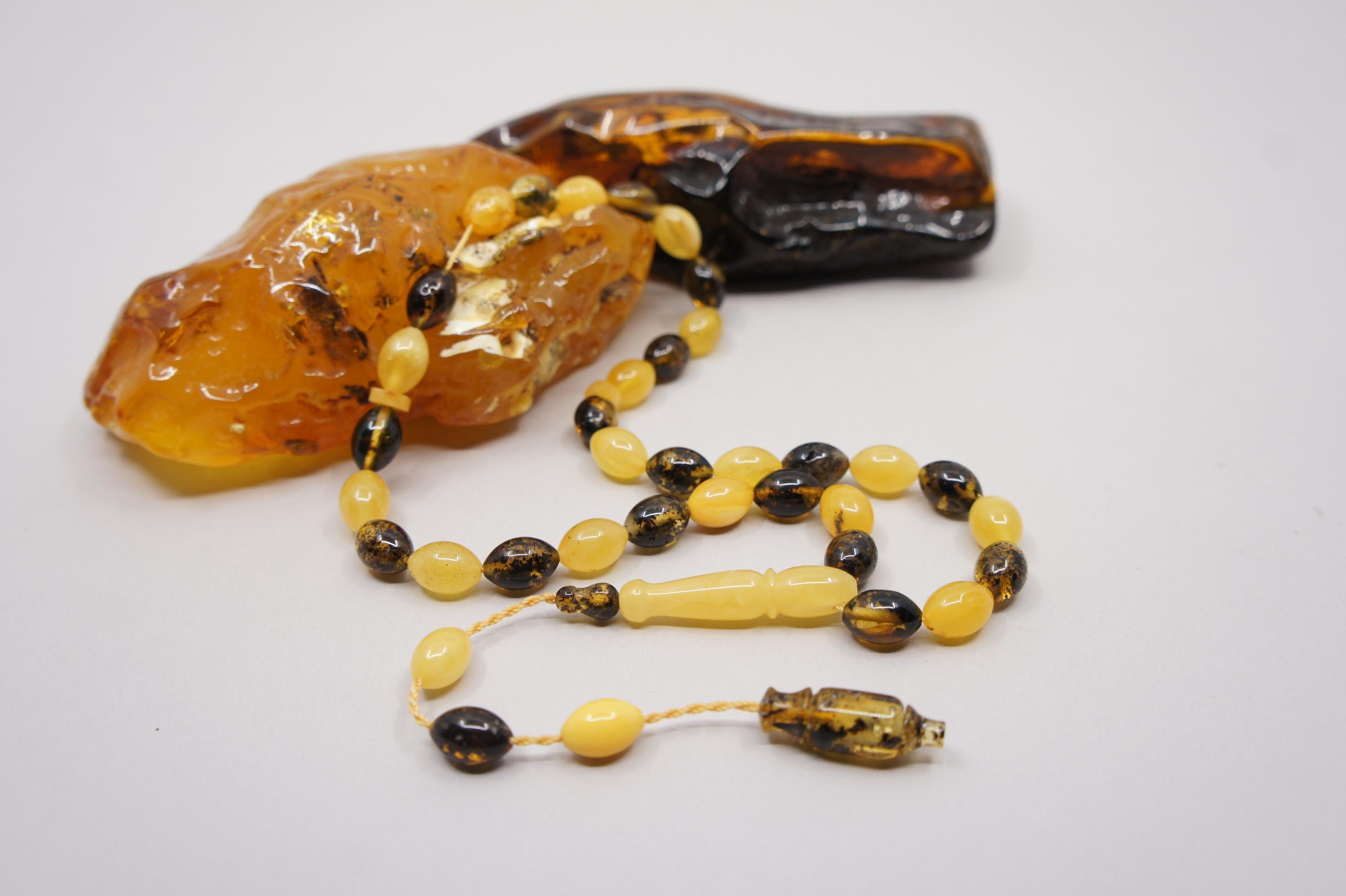 Tasbih (chapelet) Islamique 33 Perles - Ambre Naturel De La Baltique - Neuf Sans Emballage