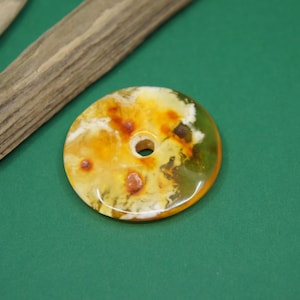Natural Amber Donut Pendant, Baltic Amber Donut Amulet, Amber Jewelry Gift, Handmade, Matte Amber Donut Pendant, 9 g / 0.31 oz / #1813