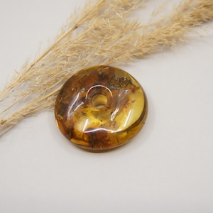 Natural Amber Donut Pendant, Baltic Amber Donut Amulet, Amber Jewelry Gift, Handmade Amber Donut Pendant, 6 g / 0.21 oz / #2632