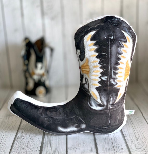 Cowboy Boot Pillow Boot Shaped Plushie Vintage Eagle Boots Etsy