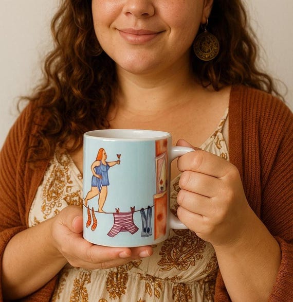 Feminist Ceramic Mug: “Neither Servant Nor Lady” Quote