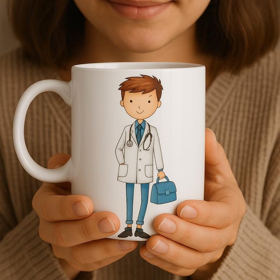 Κούπα για Γιατρό – Doctor with a Big Heart, Δώρο για Ιατρό, Κούπα Καφέ 11oz