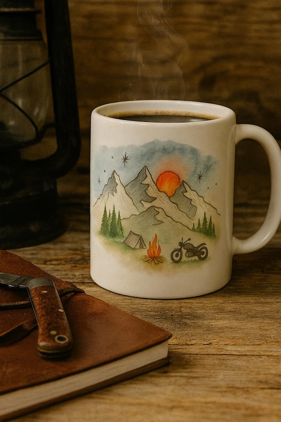 Κούπα Περιπέτειας με Πυξίδα | "Lost in the Right Direction" Κεραμική Κούπα για Κατασκήνωση & Ταξίδια