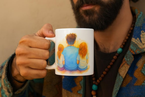 Κούπα με Πατέρα & Παιδιά | Personalized Mug Dad with Kids – 2 Daughters, 2 Sons, or Son and Daughter