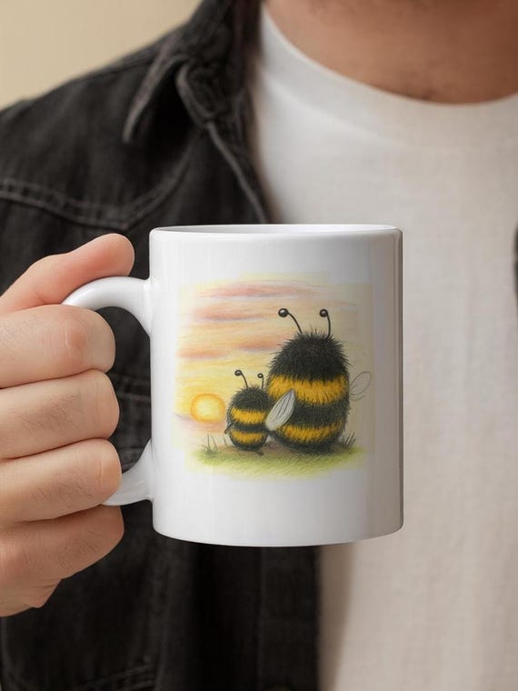 “Bee Dad” – Κεραμική Κούπα με Μπαμπά και Μικρή Μέλισσα