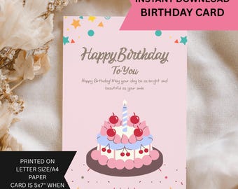 Gelukkige verjaardagskaart SVG | Afdrukbare DIY-kaartsjabloon voor Cricut & Silhouette | Directe digitale download