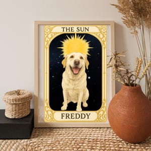 Custom Pet Tarot Portrait Star Map Dog Cat Art from Photo Personalized Mystical Animal Printable Gift Digital Wall Decor Illustration