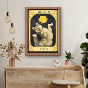 Retrato de tarô personalizado para animais de estimação, mapa estelar, cachorro, gato, arte a partir de foto, animal místico personalizado, presente para impressão, decoração de parede digital, ilustração
