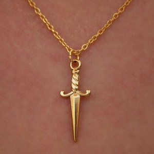 Downward Sword Necklace – Stainless Steel Protection Necklace, Symbol of Peace and Strength, Gothic Jewelry, Gift for Her or Him