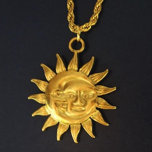 Sun and Moon Necklace – Gold Celestial Charm Jewelry, Waterproof 18k Gold Plated, Custom Layered Necklace, Sun Charm, Moon Necklace