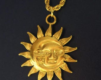 太陽と月のネックレス - ゴールド天体チャームジュエリー、防水18Kゴールドメッキ、カスタムレイヤードネックレス、太陽チャーム、月ネックレス