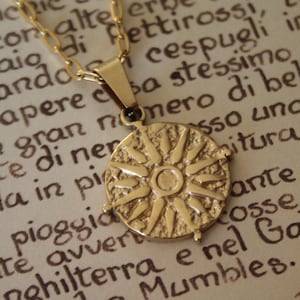 Vergina Sun Necklace, Gold Sun Necklace, Protective Amulet, Ancient Symbol Necklace, Macedonian Sun Pendant, Greek Mythology Jewelry